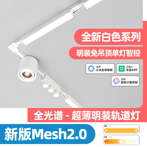 明装轨道灯超薄免吊顶全光谱白色