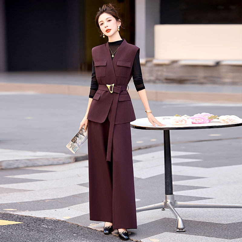 马甲西装套装女装三件套阔腿裤2026新款春装搭配一整套高级感轻奢