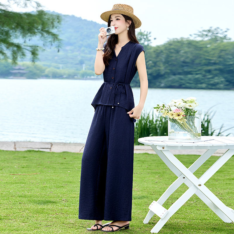 夏季女衬衫套装时髦时尚气质洋气两件套2026新款今年流行爆款女装