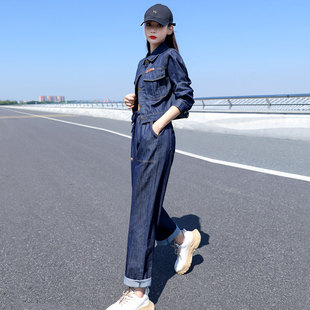 春装欧货2026春季新款女装牛仔工装时尚套装女潮炸街小个子两件套