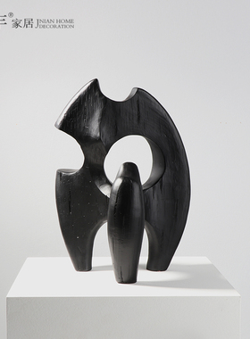 简约现代几何仿木树脂博古架书房