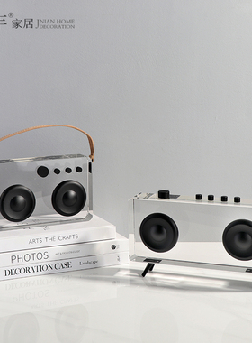 简约现代轻奢透明水晶客厅收音机