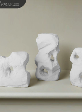 砂岩白色花瓶居家软装摆件