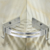 浴室置物架亮银色卫生间免打孔转角三角厕所转角架洗手间墙角