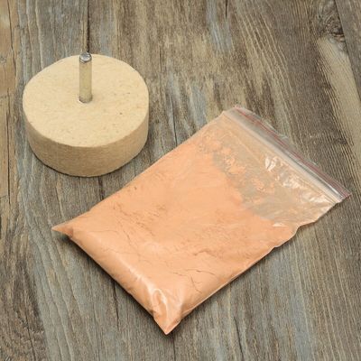 汽车玻璃抛光套装 50g粗（淡红色）抛光粉+5cm羊毛轮]