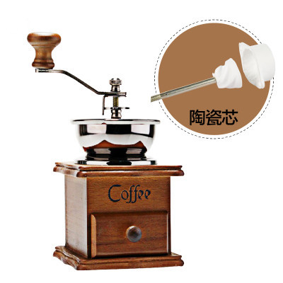 实木咖啡磨豆机 手摇咖啡磨豆机 咖啡豆研磨机 家用手动磨豆机