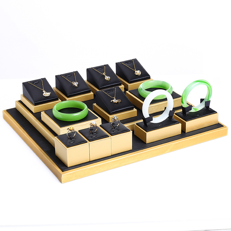 拉丝皮首饰架项链展示架戒指吊坠手镯架柜台摆放珠宝道具饰品架子