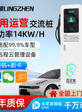 新能源汽车充电桩14KW立柜式双枪家用交流220V小区停车场运营建站