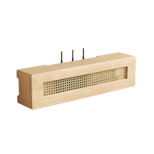 中古风藤编wifi无线路由器收纳盒墙上壁挂式电视机顶盒收纳置物架