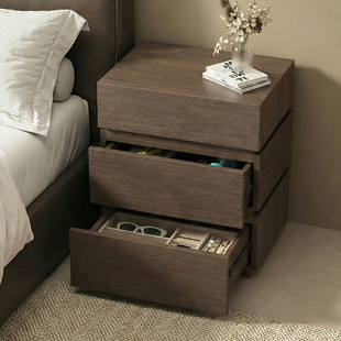 中古风智能暗格床头柜带锁家用卧室特别好看的儿童创意储物收纳柜