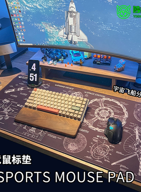 吟虎电竞鼠标垫桌垫专用定制超大科技感专业高级感电脑键盘顺滑男