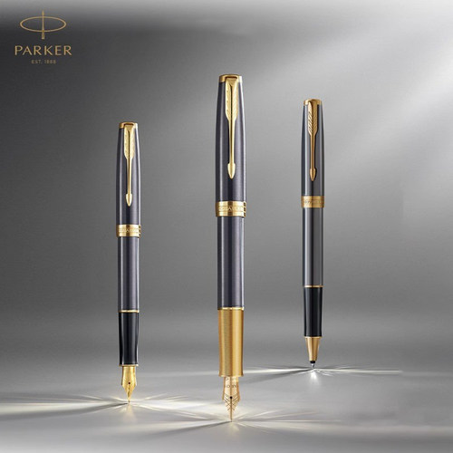 【生日礼物】PARKER/派克卓尔核心灰金夹墨水笔宝珠笔先锋尊享礼盒成人练字书写商务礼赠套装签字笔钢笔