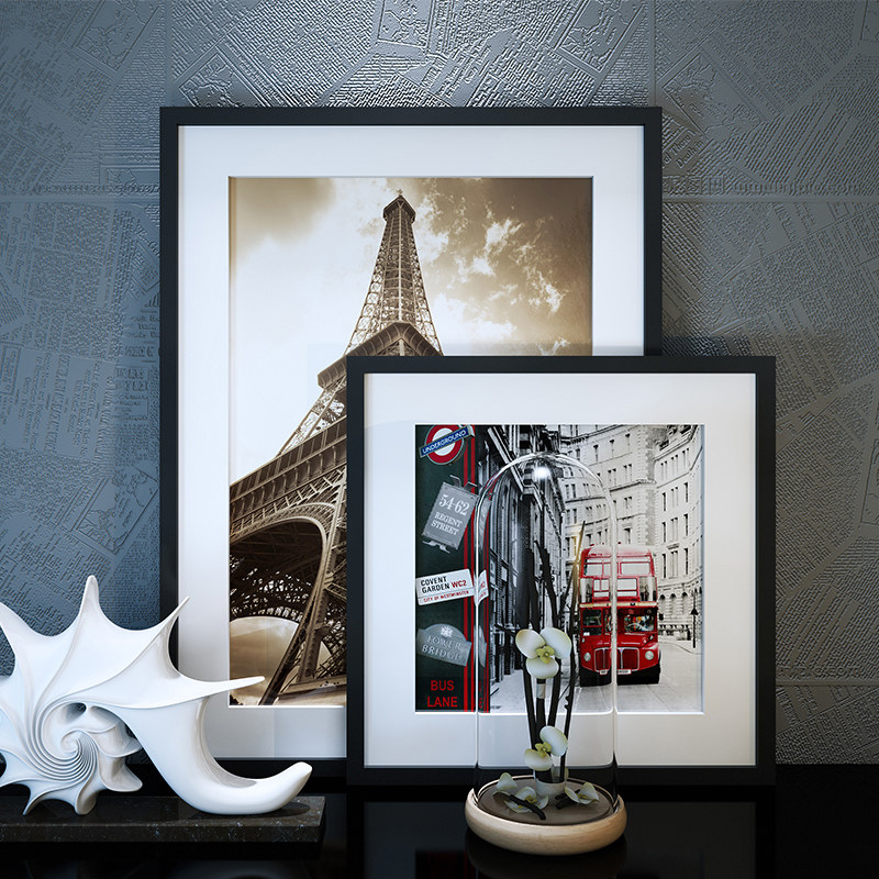 30寸4开8开diy婚纱照实木拼图相框挂墙上a4大小画框装裱相册框架