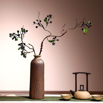 山归来长枝仿真花浆果蓝莓马桑果室内植物绿植设计师桌面假花装饰