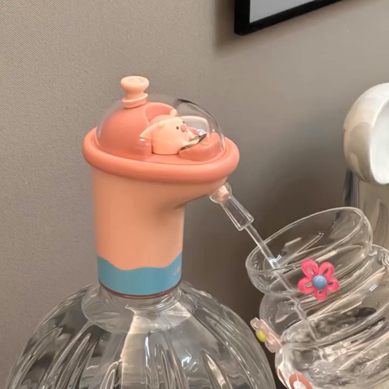 可爱小猪电动桶装水抽水器可自动上水饮水器家用吸水器卡通抽水泵