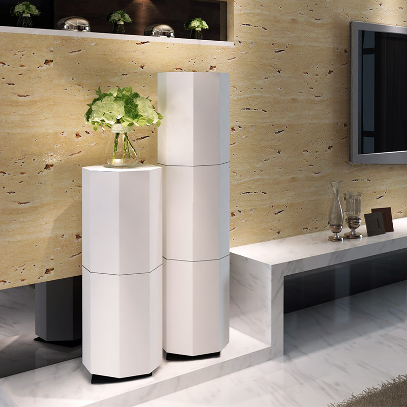 创意圆形圆柱旋转鞋柜欧式大容量门厅柜玄关家用门口小型收纳家具