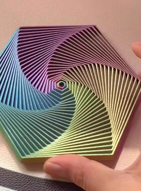 3d打印萝卜塔压套环螺旋六边形玩具儿童小礼物益智可旋转解压神器