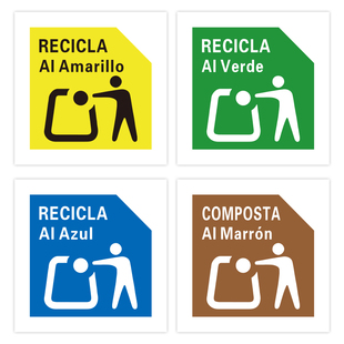 1000贴/包西班牙回收分类标签新规法环保标志贴纸亚马逊合规贴纸