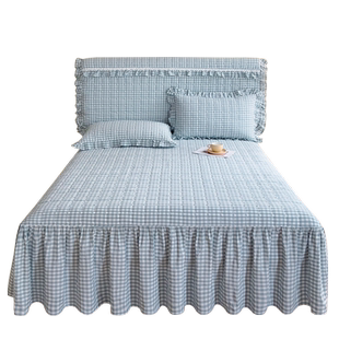 全棉床裙四季通用加厚夹棉纯棉防滑床罩带裙边床垫套单件2025新款