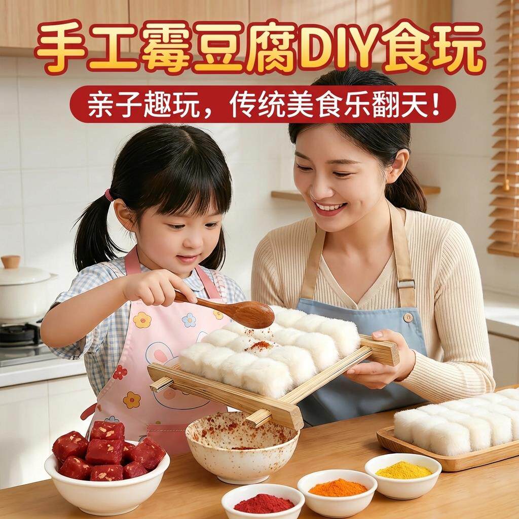 霉豆腐玩具套装女孩无聊解闷仿真手工diy材料儿童互动游戏雪豆腐