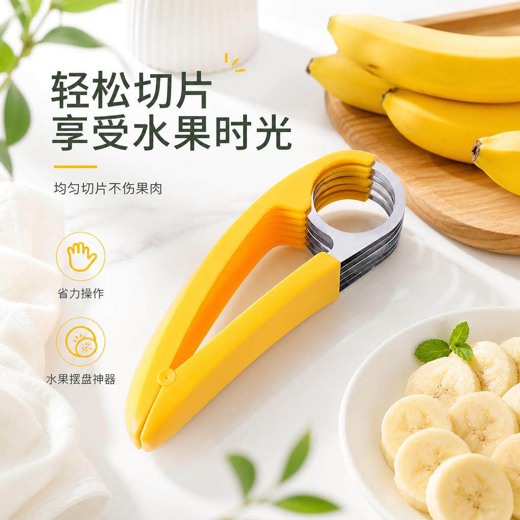 手动超薄香蕉切片器多功能火腿水果割刀切瓜神器家用厨房专用工具