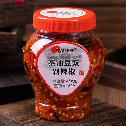 湖南特产友多铺子瓶装茶油剁辣椒