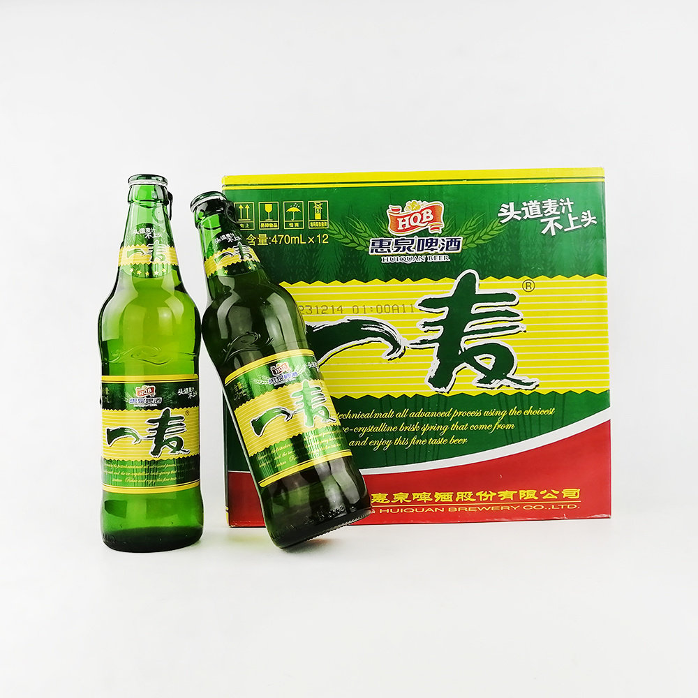 惠泉一麦啤酒玻璃瓶拉环版470ml12瓶整箱包邮