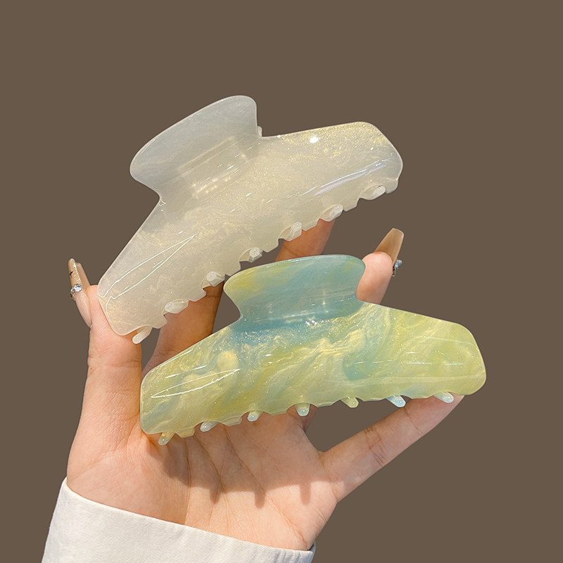 渐变色星空流沙抓夹女精致高级感