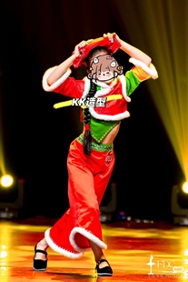 新款儿童汉族舞蹈演出服装虎妞妞东北秧歌民族服饰元旦舞台演出服