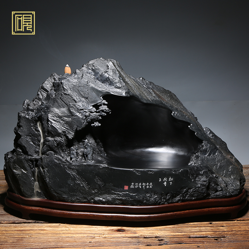 名师手工作品歙砚文房老坑