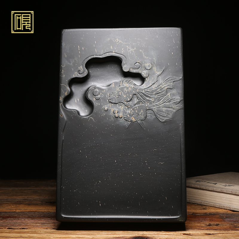 非遗传承歙砚名砚《鸿运当头》名师老坑砚台高档礼品珍藏天然原石歙砚端砚文房四宝收藏成人研磨墨块砚台