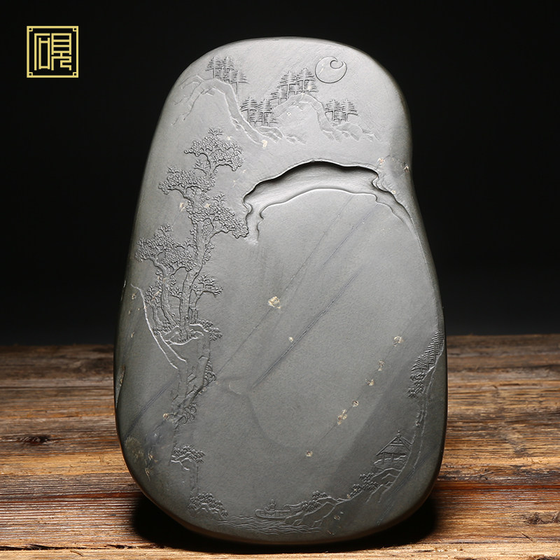 许亚祥孤品月色月星原石文房作品