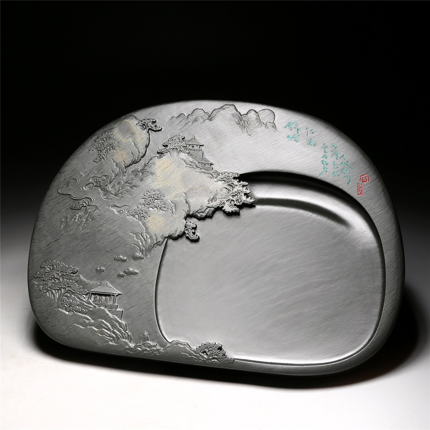 非遗大师作品《锦绣江南》老坑歙砚砚台专业书法绘画高档文房礼品天然原石精品歙县手工砚台文房四宝大师砚台