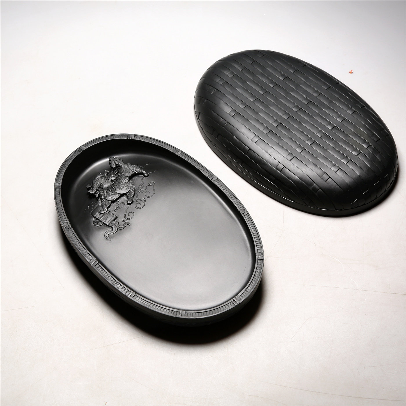 匠心非遗大师砚 麒麟献瑞 高档老坑原石砚台 珍藏品手工砚老坑原石歙砚精品品高档原石歙砚文房端砚