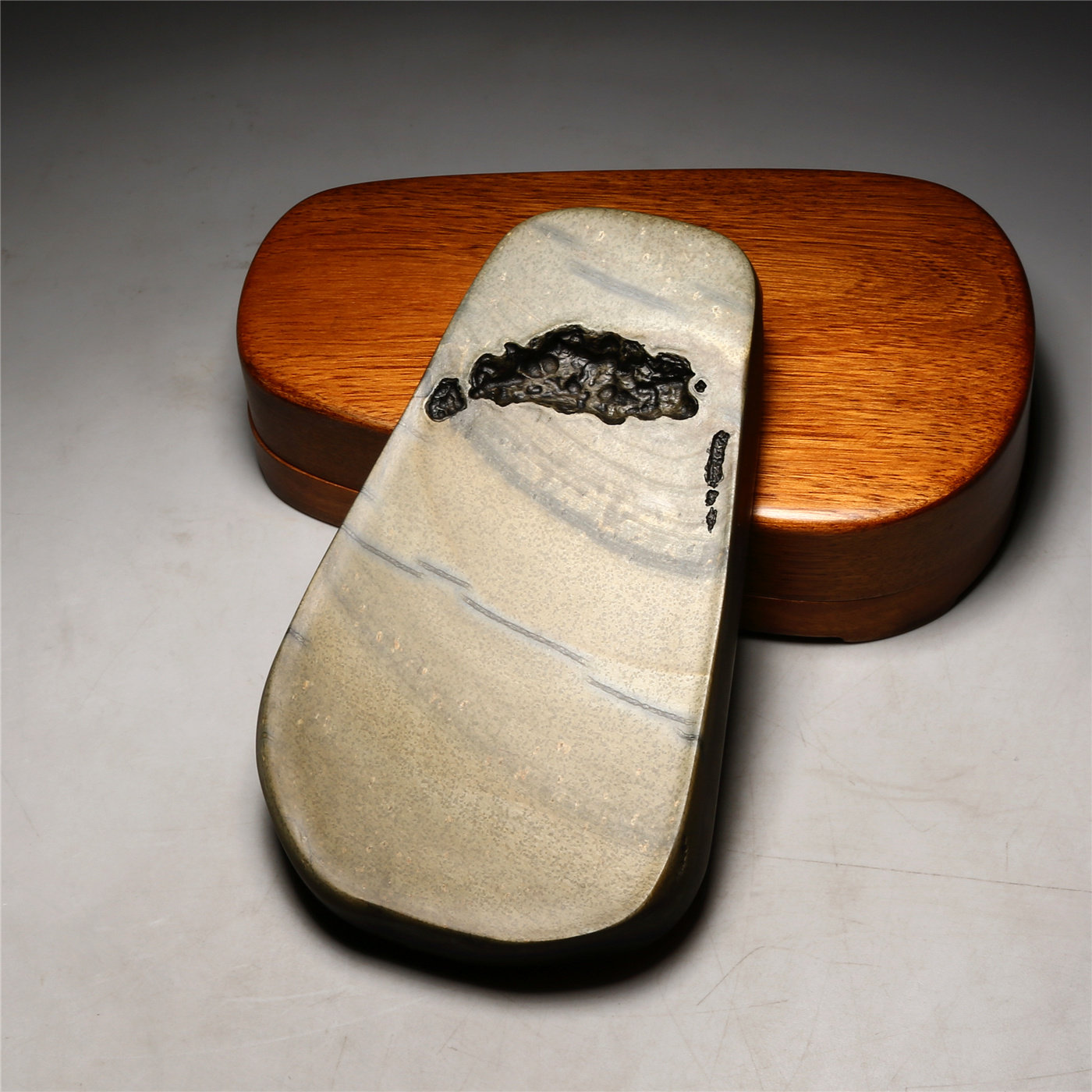 孤品 一物一拍名师作品歙砚名砚素韵天然原石老坑砚台歙砚端砚文房四宝书法绘画用大师级收藏送礼