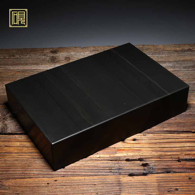 匠心非遗传人工艺美术大师砚台《玉带砚板》老坑歙砚砚台 精品天然玉带原石歙砚高档砚台安徽文房四宝端砚