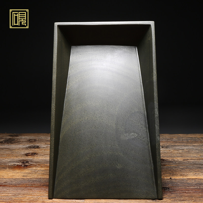 歙砚名砚《趟池砚》高档黑龙尾天然原石歙砚端砚砚台中小楷书法国画创作磨墨便携行书隶书磨墨砚台名师收藏