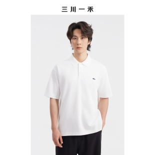 三川一禾翻领男士夏季新款海豚刺绣商务休闲时尚POLO衫