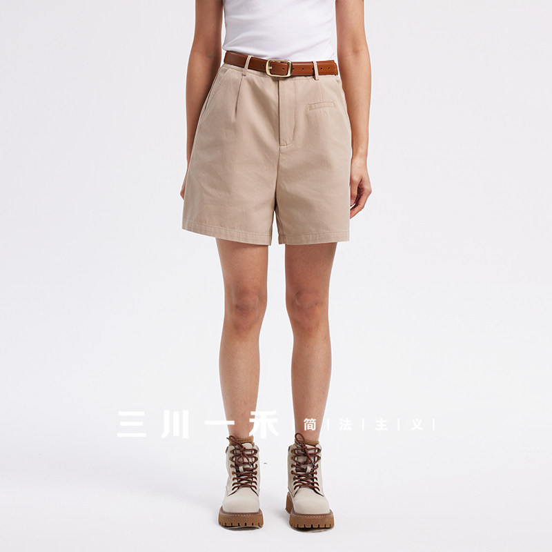 三川一禾女士简约四分休闲短裤夏高腰宽松休闲裤小个子a字阔腿裤,女装/女士精品,休闲裤,淘宝优惠券,粉丝福利购,淘宝优惠卷