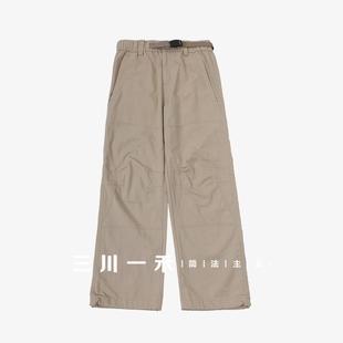春季 腰带拼接时尚 裤 三川一禾男士 工装 新款 休闲裤 复古做旧高腰美式