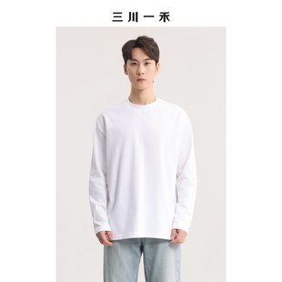 新款 2026春季 T恤 休闲下摆开衩长袖 三川一禾男士