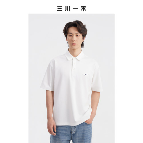 潮流美式刺绣前卫通勤polo衫上衣