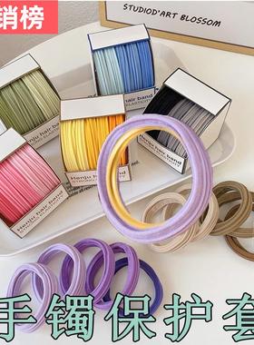 .金手镯保护套古法黄金传承翡翠防磕碰素圈翡翠宝玉镯手链缠绕时