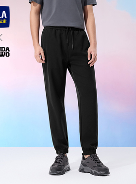 HLA/海澜之家panda wowo熊猫休闲裤2025秋新款松紧腰窄脚裤子男