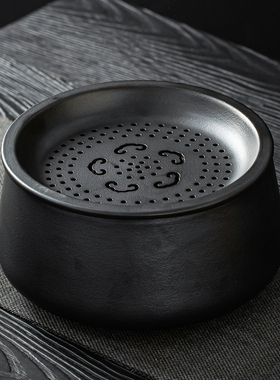 带盖茶洗缸茶洗盆杯洗陶瓷干泡盘茶渣缸茶台垃圾缸干湿分离带过滤