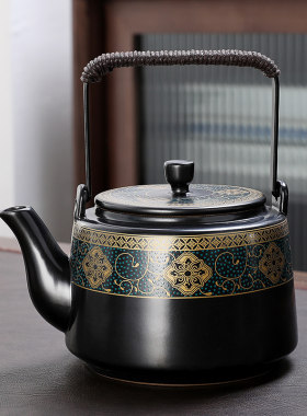 茶壶陶瓷大容量单壶提梁壶带过滤网泡茶器中式复古家用茶具中国风