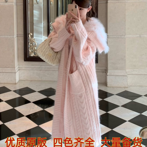 Catyears猫年 慵懒又美丽~冬日氛围真狐狸毛大翻领针织大被子毛衣