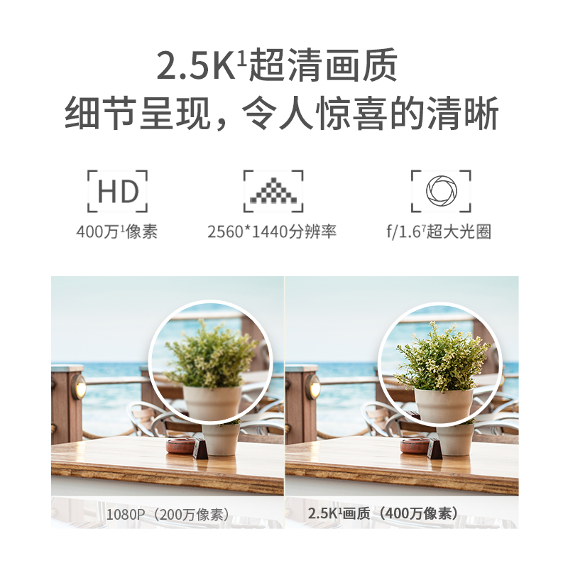 360摄像头2.5K户外防水版监控器手机远程wifi网络室外高清夜视套