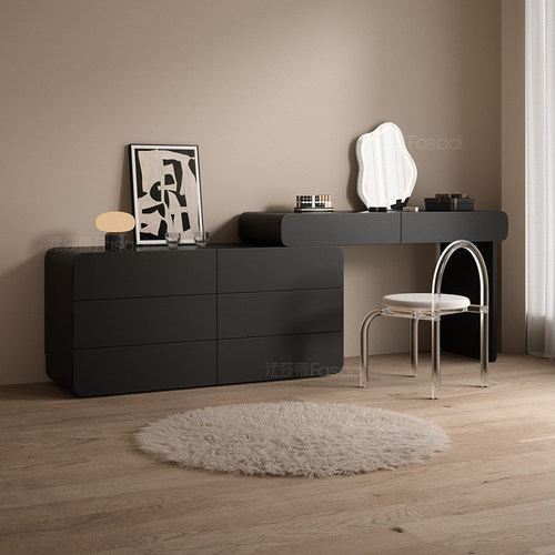 法莎蒂现代简约卧室梳妆台黑色