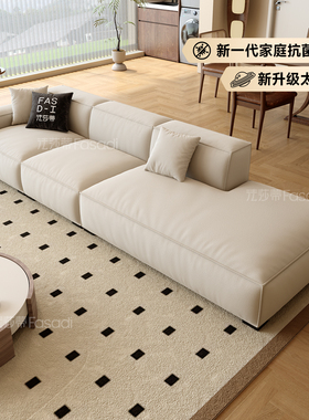 法莎蒂猫抓布baxter豆腐块模块自由组合布艺意式极简客厅直排沙发